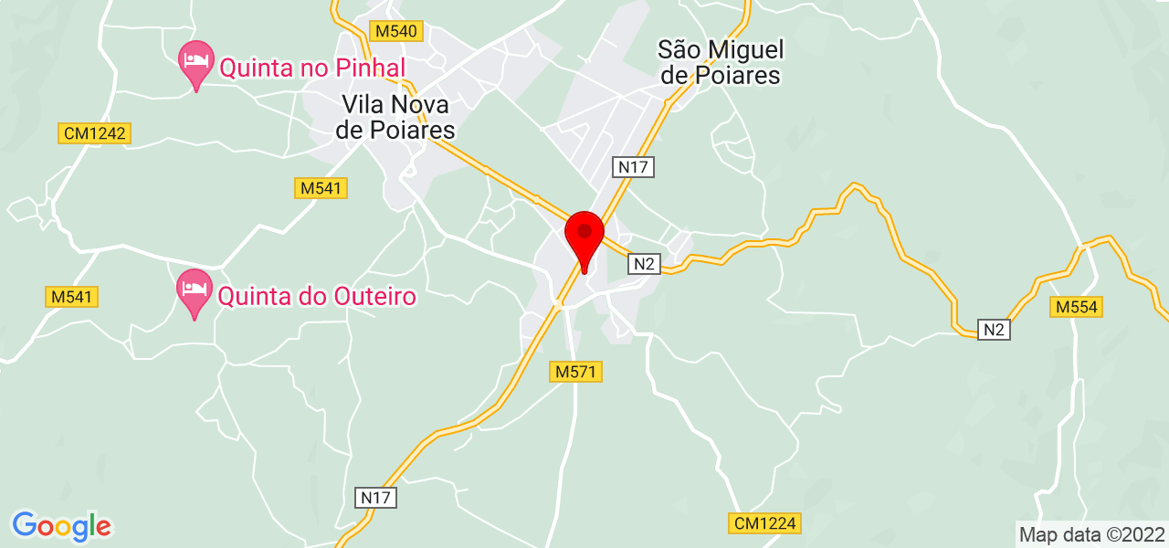 T&acirc;nia Fonseca - Coimbra - Vila Nova de Poiares - Mapa