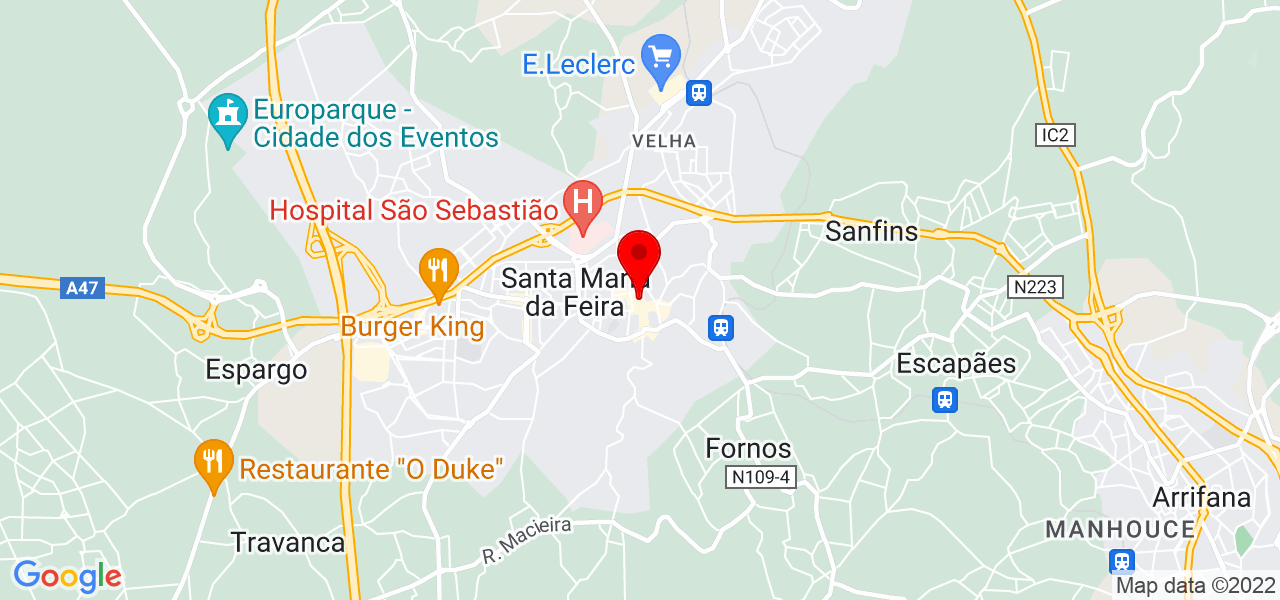 Ariane - Aveiro - Santa Maria da Feira - Mapa