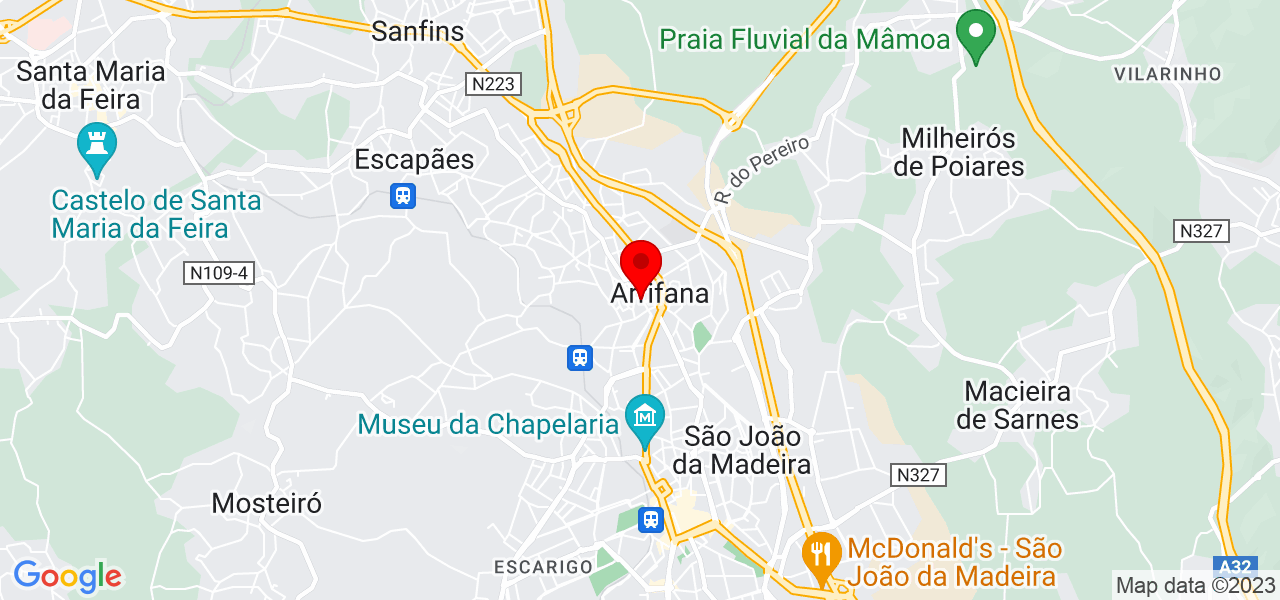Professor Claudia - Aveiro - Santa Maria da Feira - Mapa