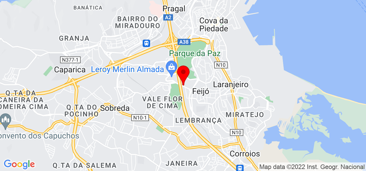 Oscar Pimenta da Silva - Setúbal - Almada - Mapa