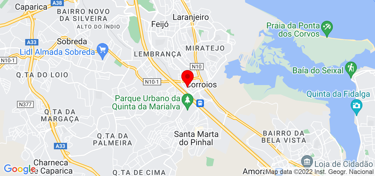 Flavia Furtado - Setúbal - Seixal - Mapa