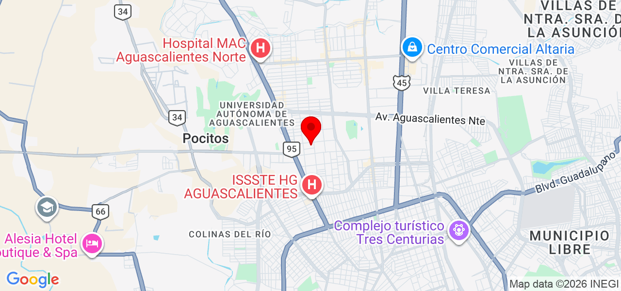 Escolta personal - Aguascalientes - Aguascalientes - Mapa