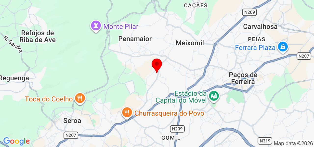Quaresma - Porto - Paços de Ferreira - Mapa