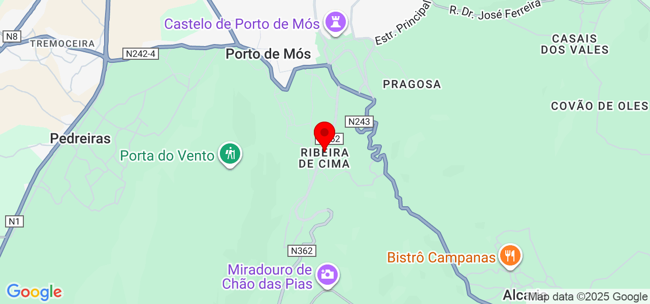 Nelson - Leiria - Porto de Mós - Mapa