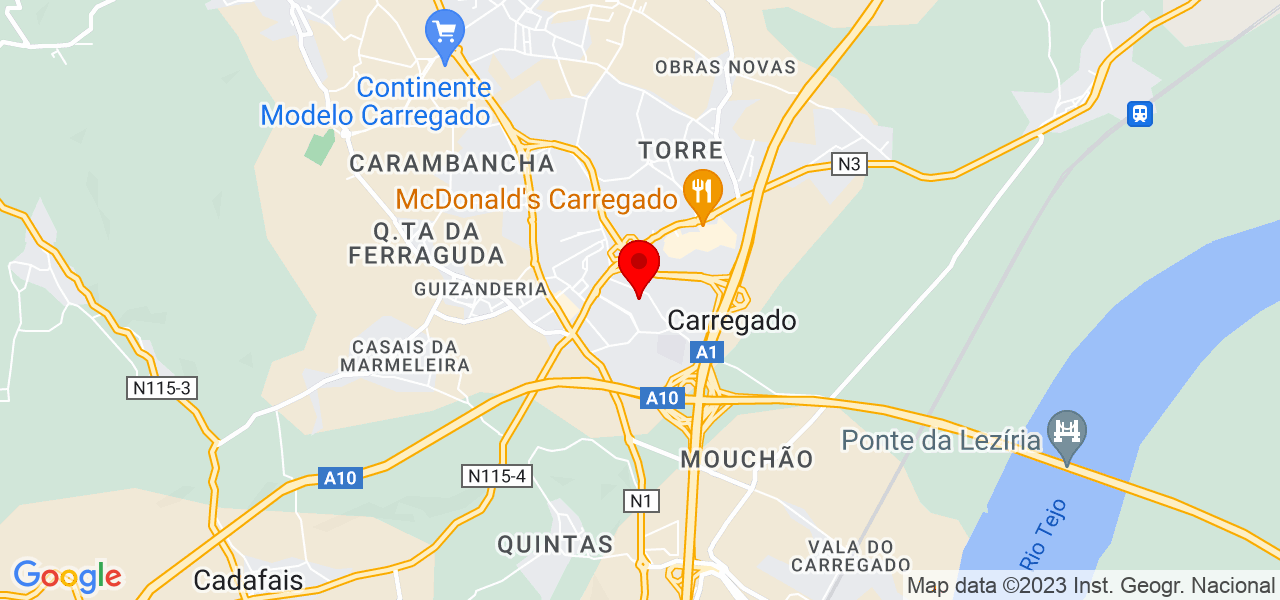 Vit&oacute;ria - Lisboa - Alenquer - Mapa