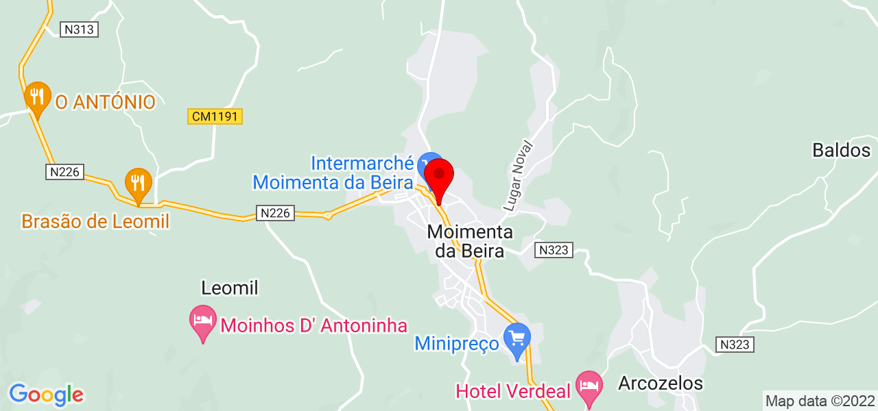 Filipa Costa - Viseu - Moimenta da Beira - Mapa