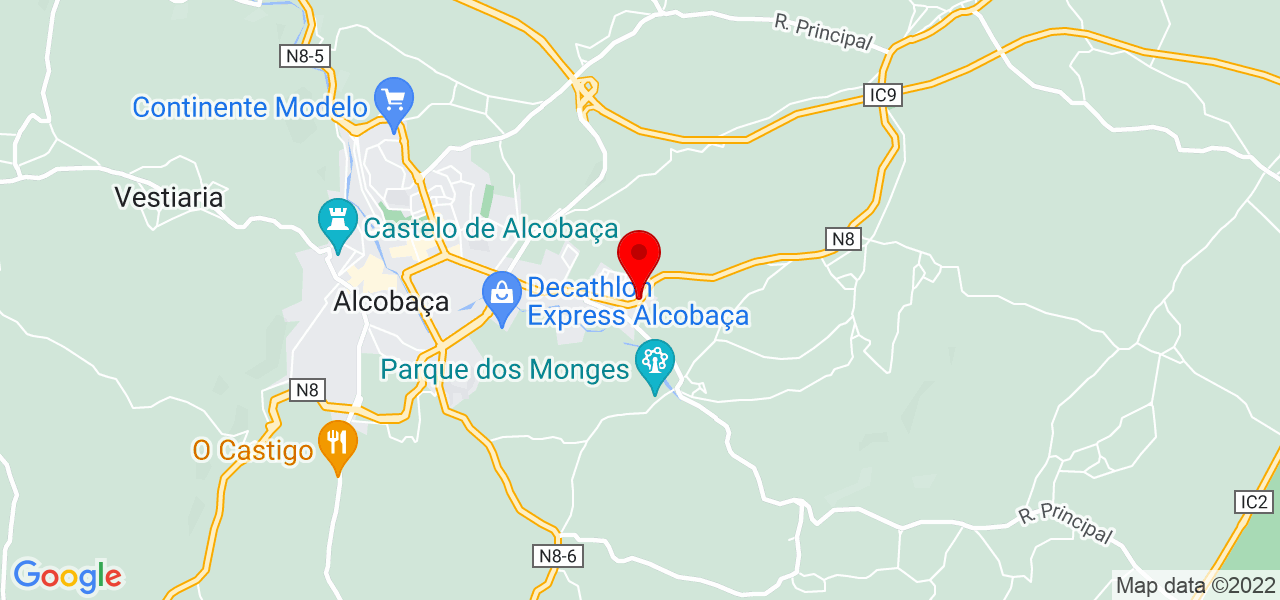 Camila Rom&atilde;o - Leiria - Alcobaça - Mapa