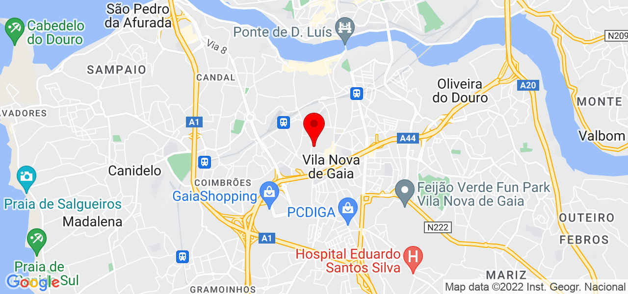 Vetnursitting - Enfermeira Veterin&aacute;ria Catarina Rocha - Porto - Vila Nova de Gaia - Mapa