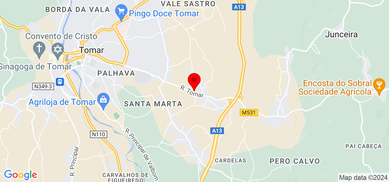 Maria Pamplona - Santarém - Tomar - Mapa