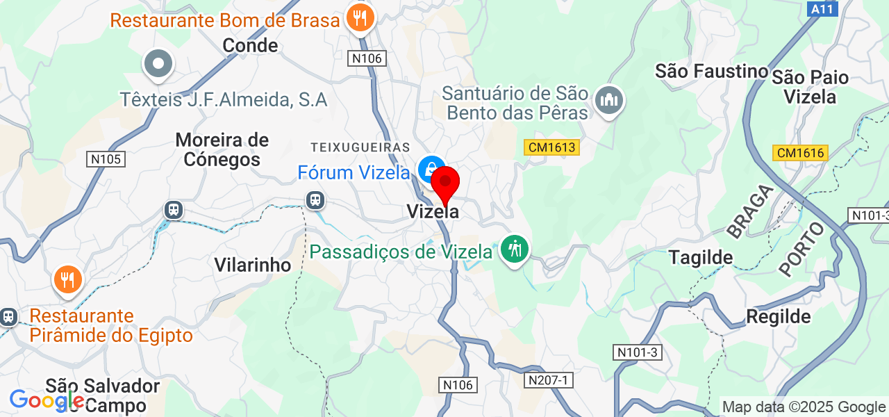 Oliveira Crus - Braga - Vizela - Map