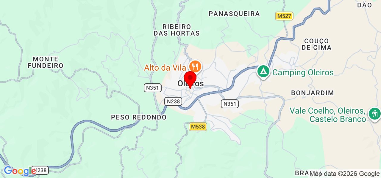 Paula Almeida - Castelo Branco - Oleiros - Map