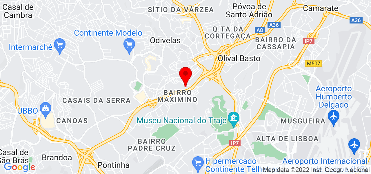 Ana Marqu&ecirc;s - Lisboa - Odivelas - Mapa