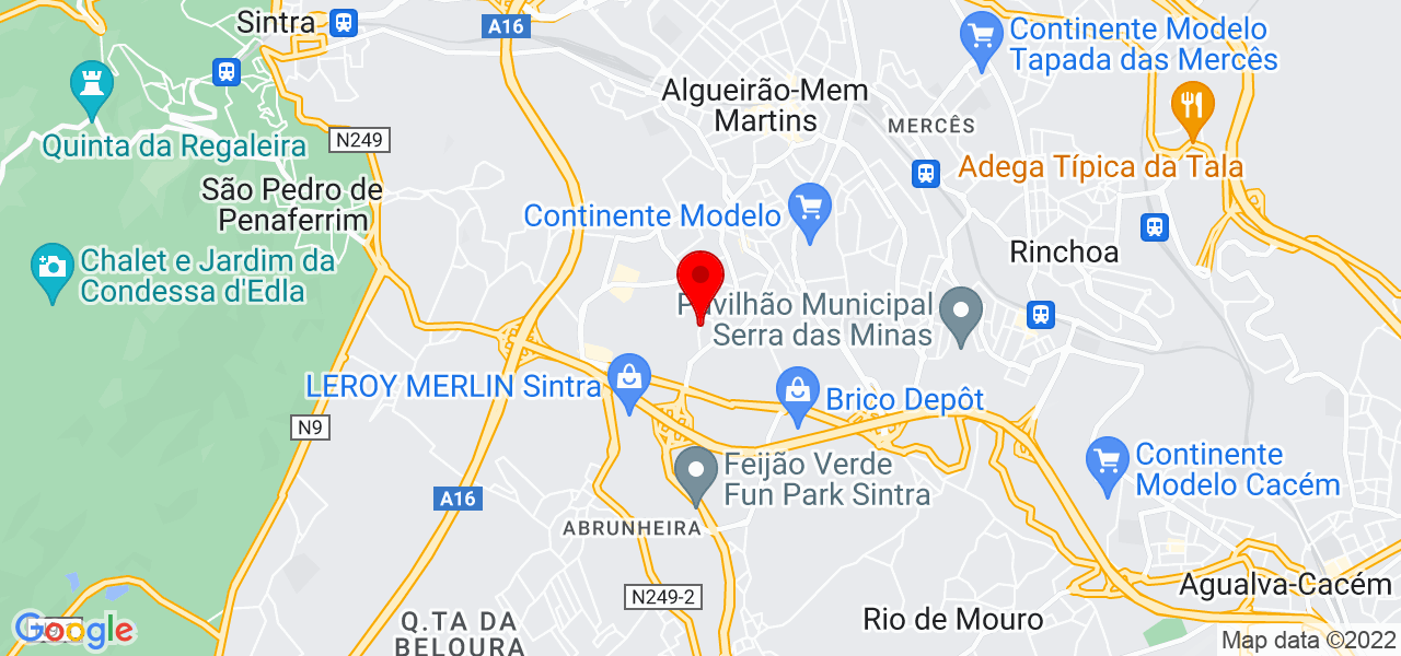 Retiro M&eacute;trico Unip Lda - Lisboa - Sintra - Mapa