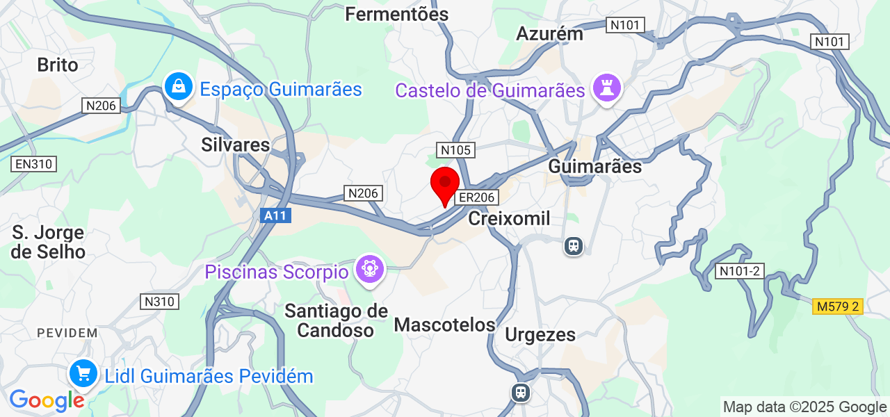 Costureira - Braga - Guimarães - Mapa