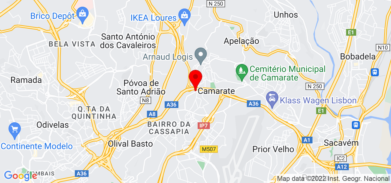 T&acirc;nia - Lisboa - Loures - Mapa