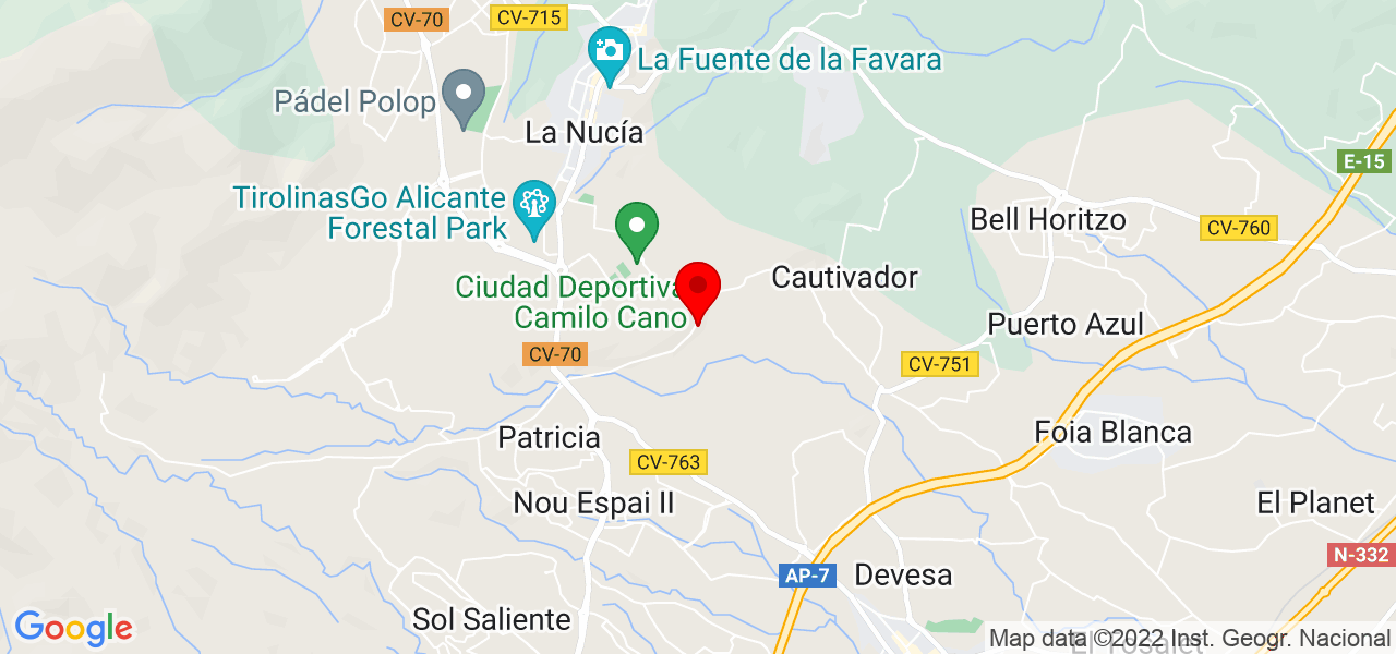 Blanca - Comunidad Valenciana - La Nucia - Mapa