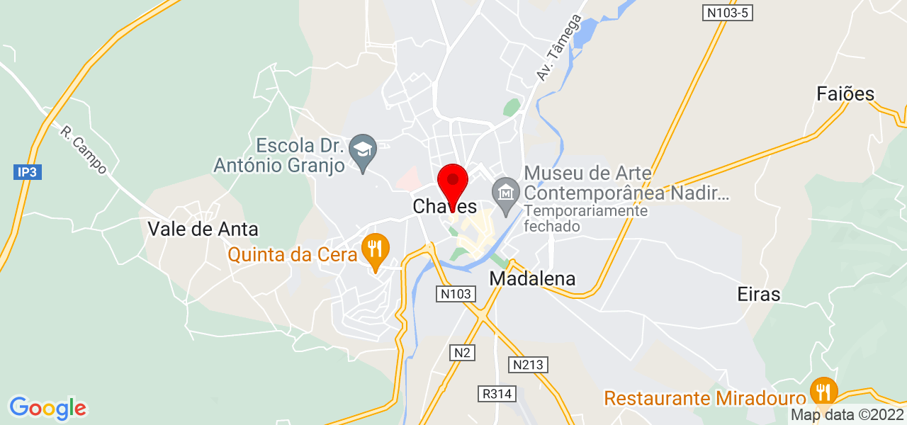 Eliana Maria Teixeira - Vila Real - Chaves - Mapa