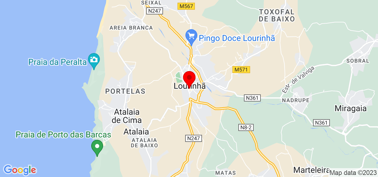 Vanda Fraz&atilde;o - Lisboa - Lourinhã - Mapa