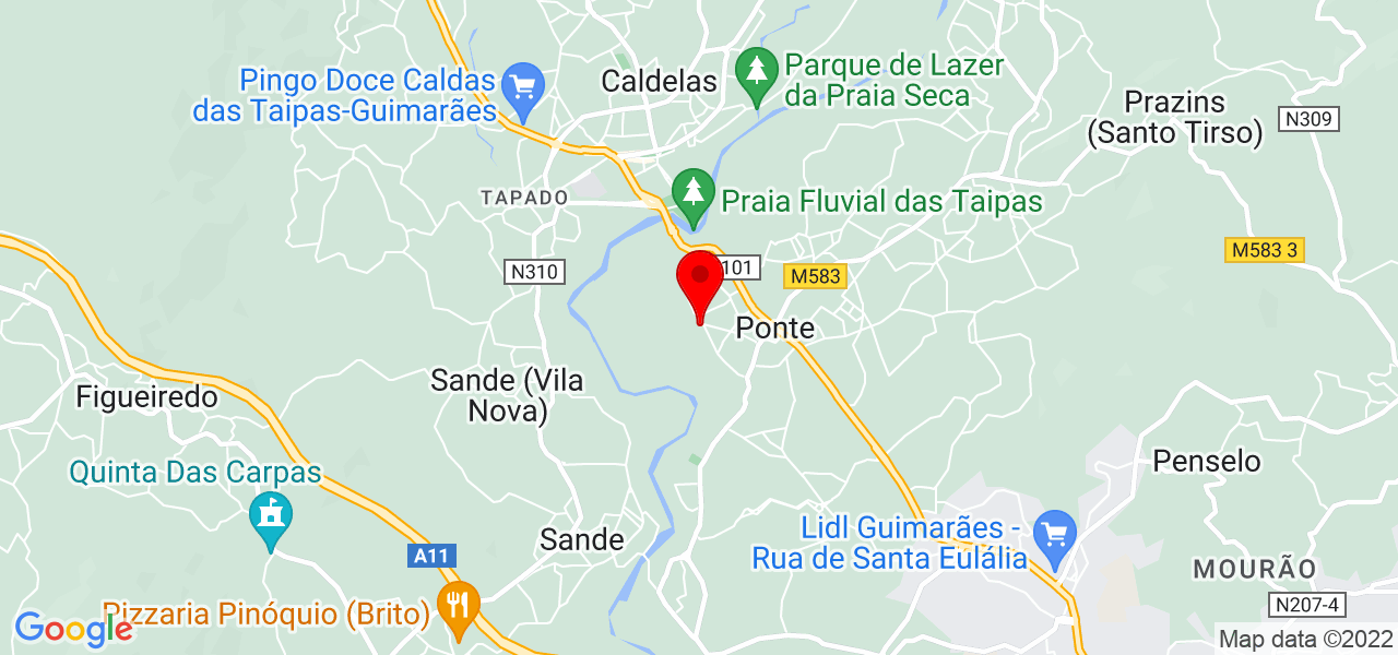 J&eacute;ssica Ribeiro - Braga - Guimarães - Mapa