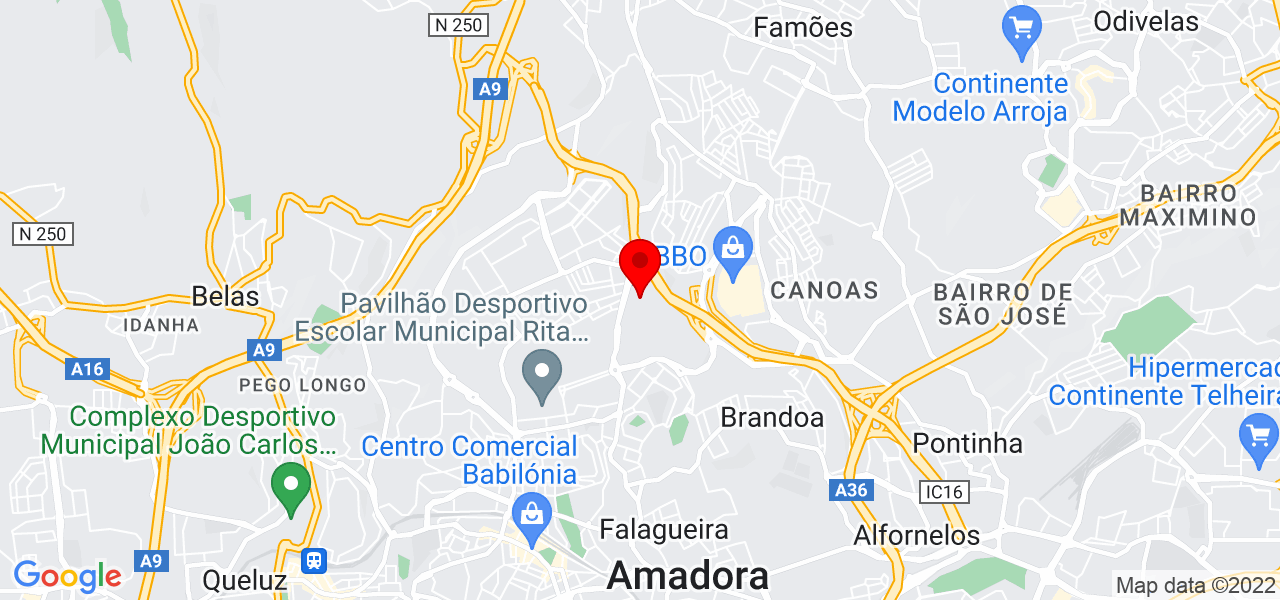 Transportes Cunhabilio - Lisboa - Amadora - Mapa