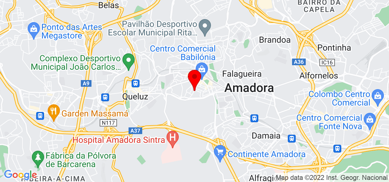 Amadeu Ara&uacute;jo - Lisboa - Amadora - Mapa