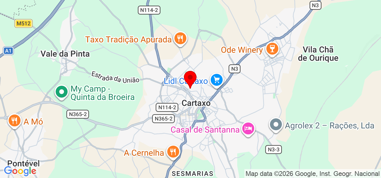 Vitoria santos - Santarém - Cartaxo - Mapa