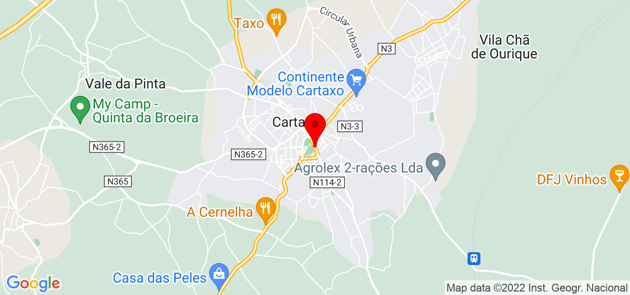 Tim Hemborough - Santarém - Cartaxo - Map