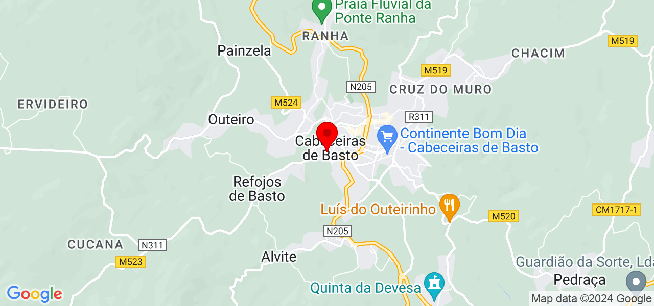 O Ferreiro - Braga - Cabeceiras de Basto - Map