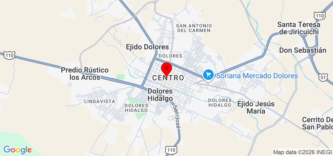 Taller de Computadoras Evolución - Guanajuato - Dolores Hidalgo Cuna de la Independencia Nacional - Mapa