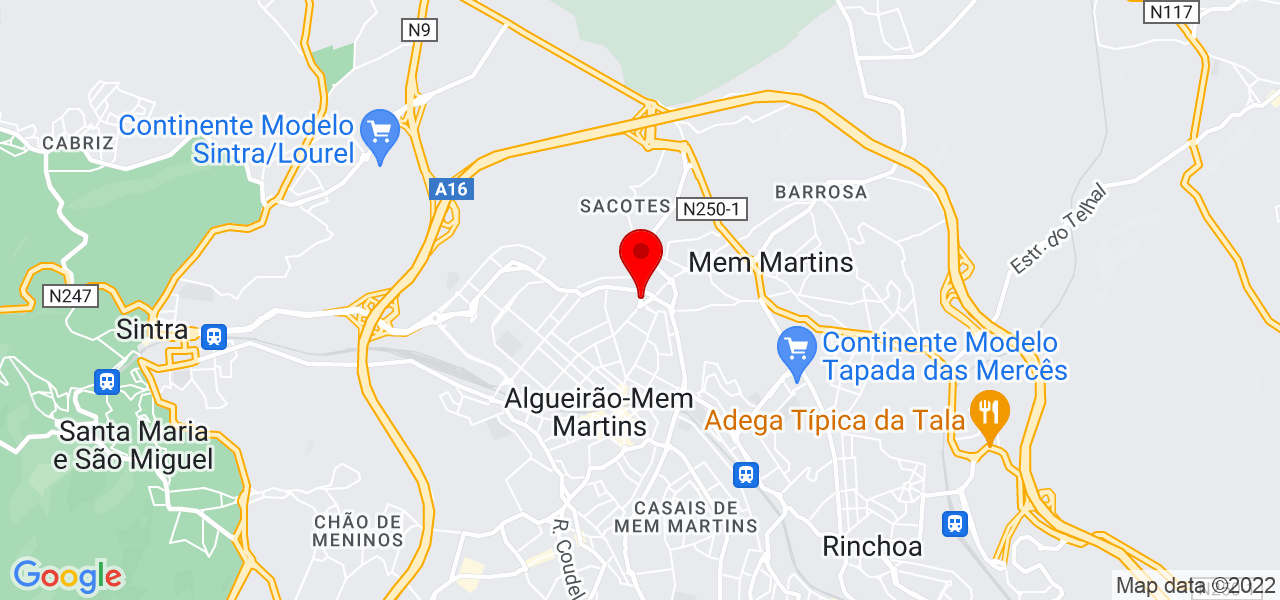 Fl&aacute;via - Lisboa - Sintra - Mapa