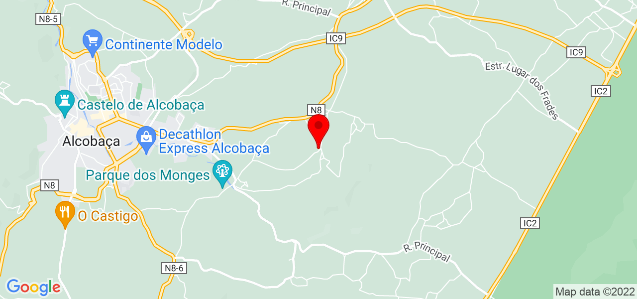 C&eacute;lia Sebasti&atilde;o Massango - Leiria - Alcobaça - Mapa
