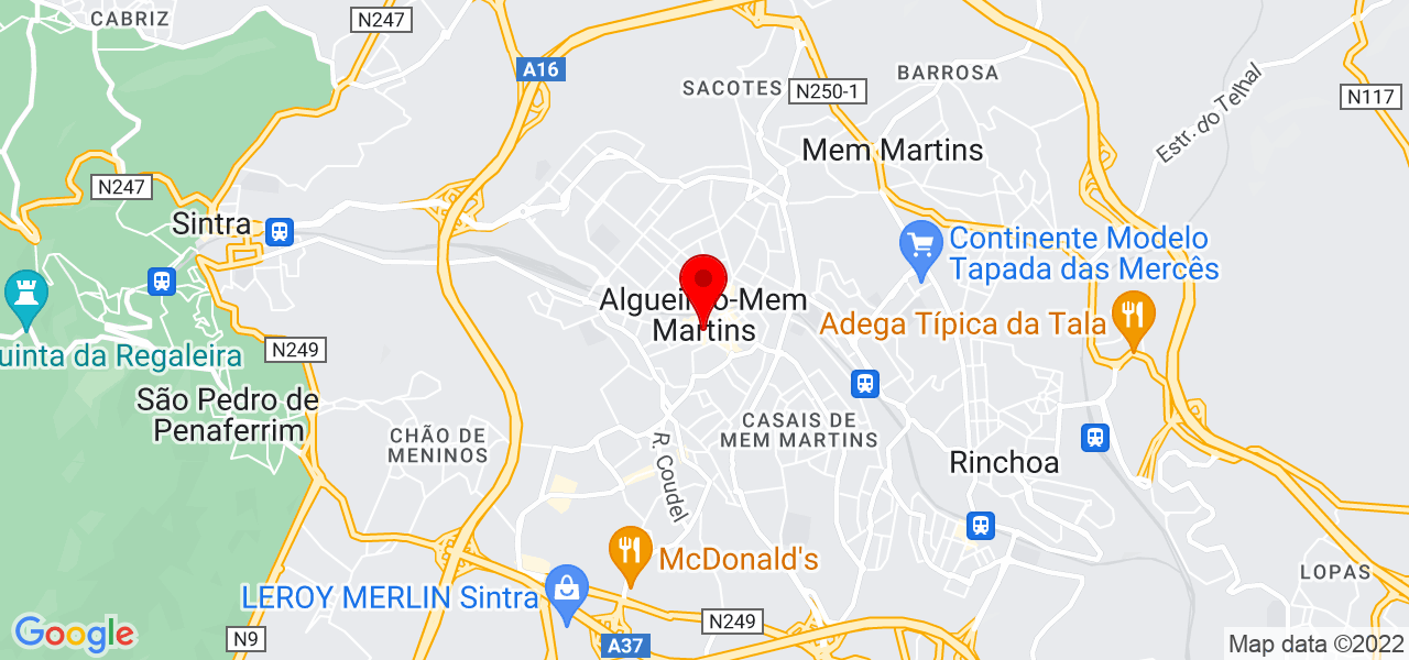 Arrumado! - Arruma&ccedil;&atilde;o de Espa&ccedil;os - Lisboa - Sintra - Mapa