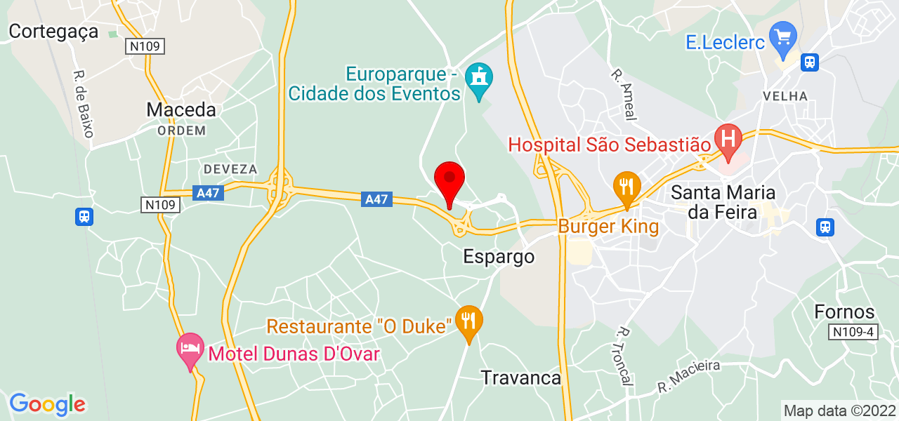 Ana Lopes - Aveiro - Santa Maria da Feira - Mapa