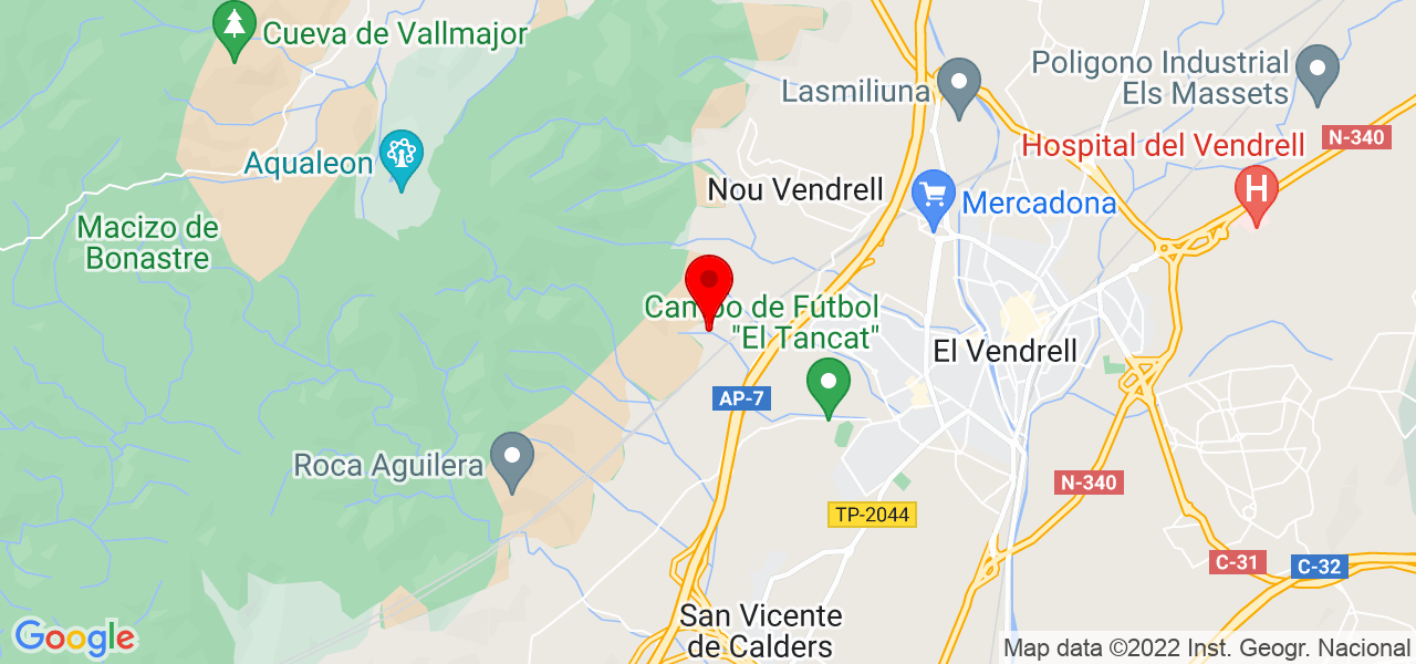 Alfa Psicolog&iacute;a Canina - Cataluña - El Vendrell - Mapa