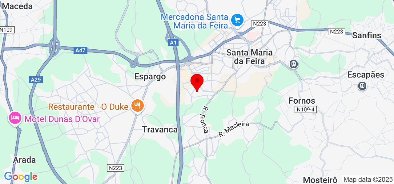 Catarina Araújo - Aveiro - Santa Maria da Feira - Mapa