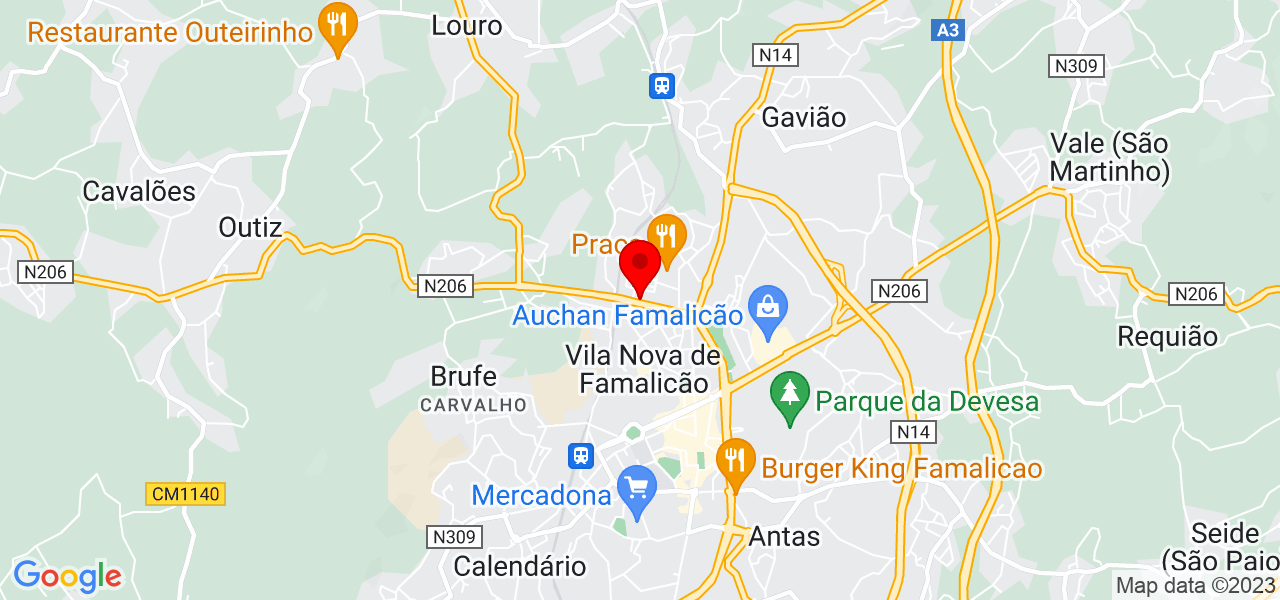 Nathalia Mendes - Braga - Vila Nova de Famalicão - Mapa