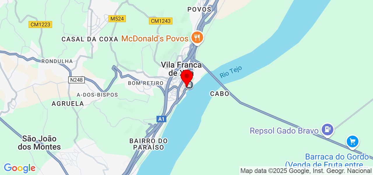 Alta Voltagem - Lisboa - Vila Franca de Xira - Mapa