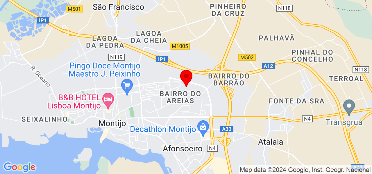 Tendas berber - Setúbal - Montijo - Mapa