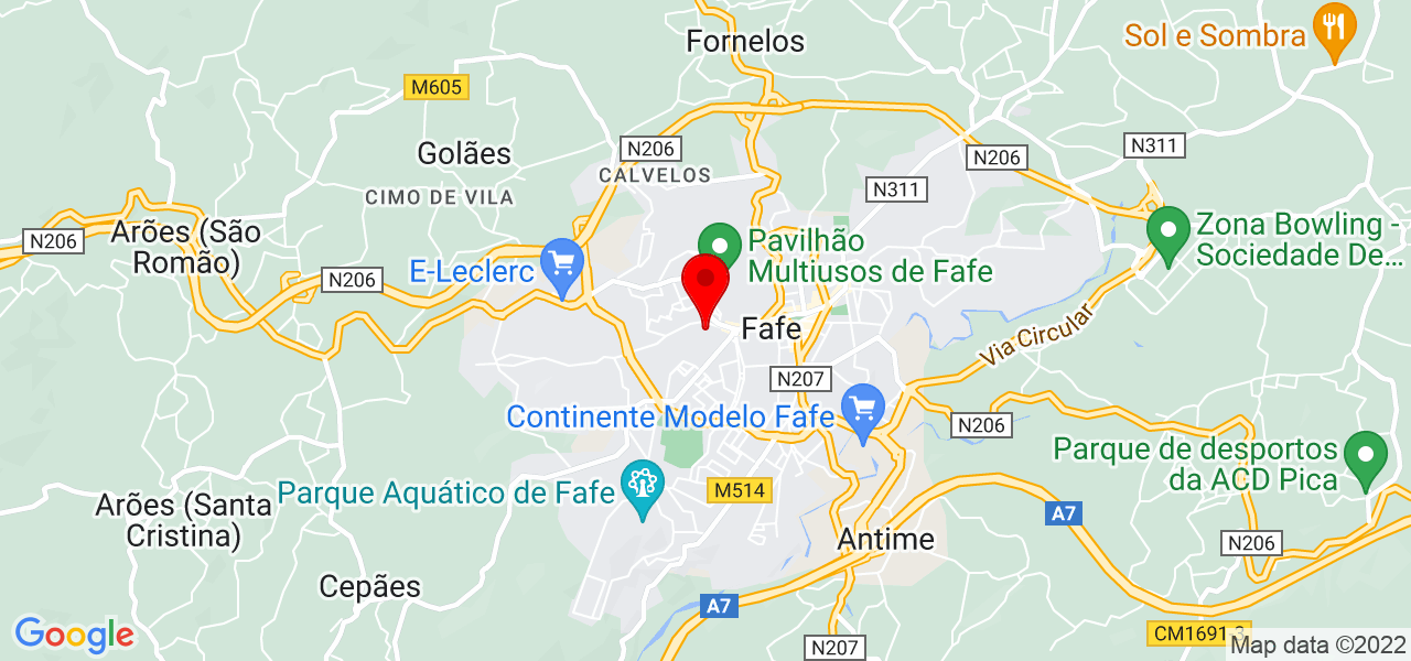 Pedreiro de acabamento ladrilheiro - Braga - Fafe - Mapa