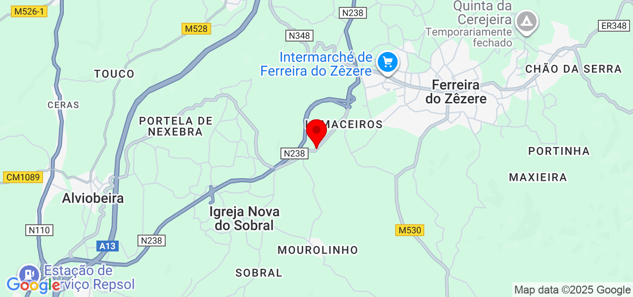 francisco - Santarém - Ferreira do Zêzere - Map