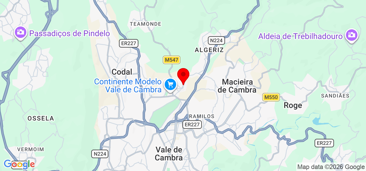 Cruz soluções - Aveiro - Vale de Cambra - Mapa