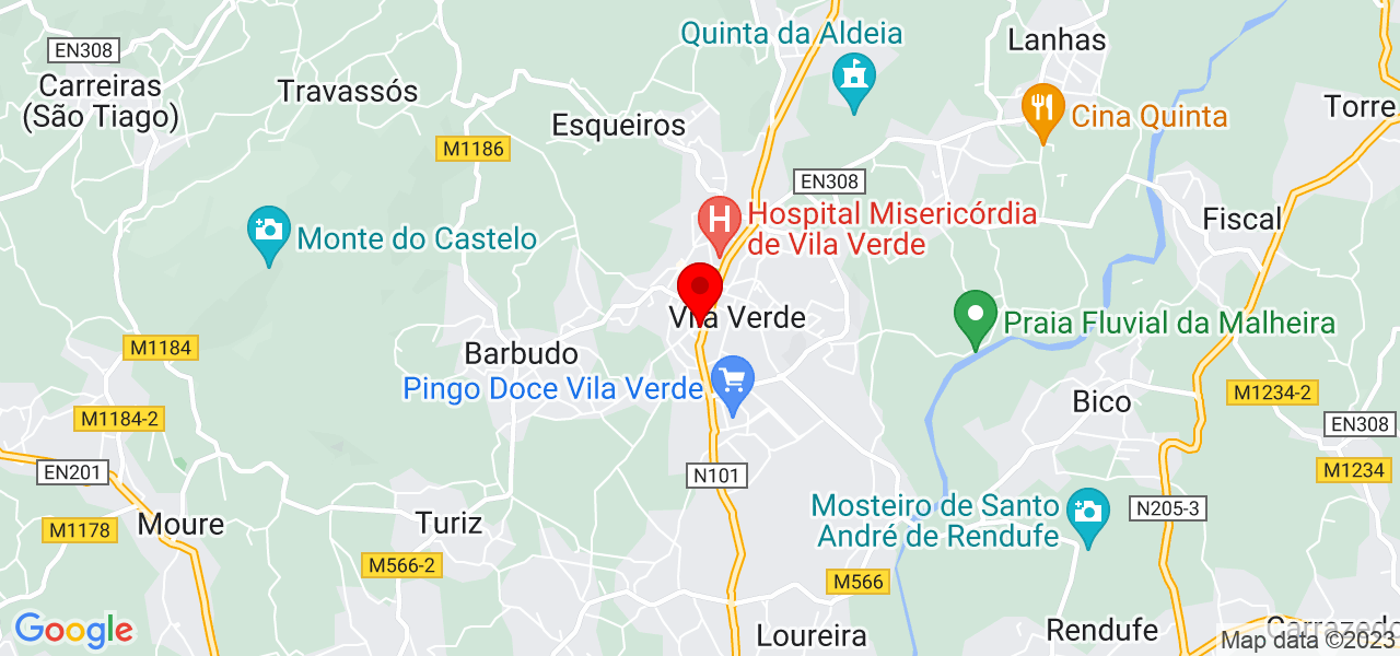 Branca Malheiro - Braga - Vila Verde - Mapa