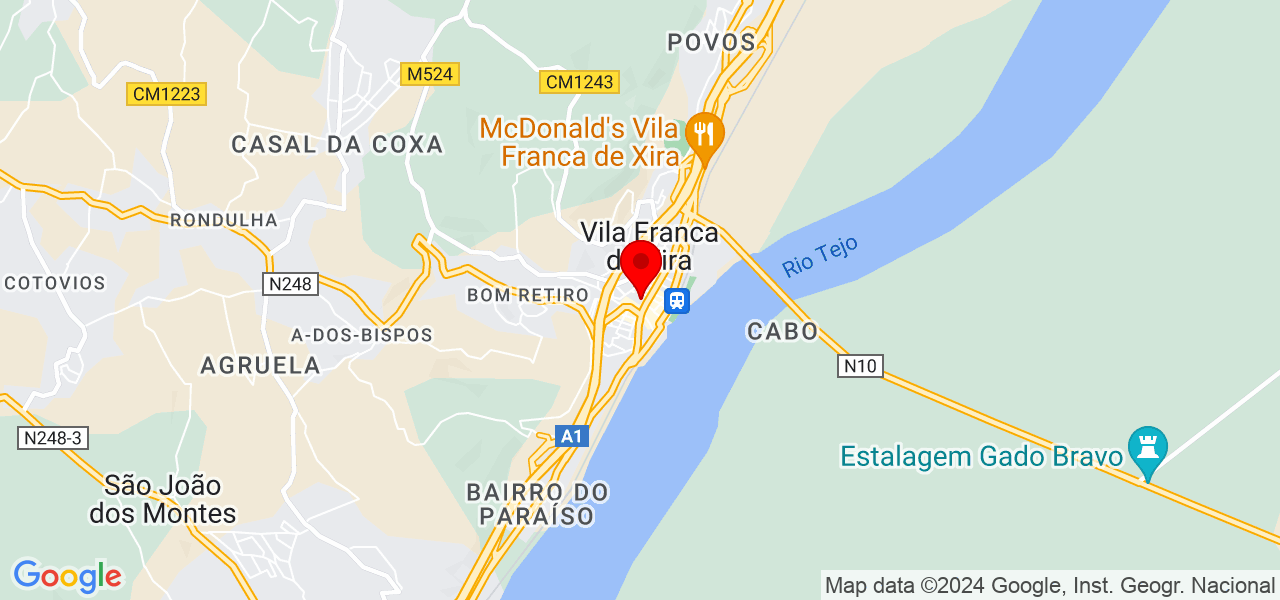 Os 7 oficios - Lisboa - Vila Franca de Xira - Map