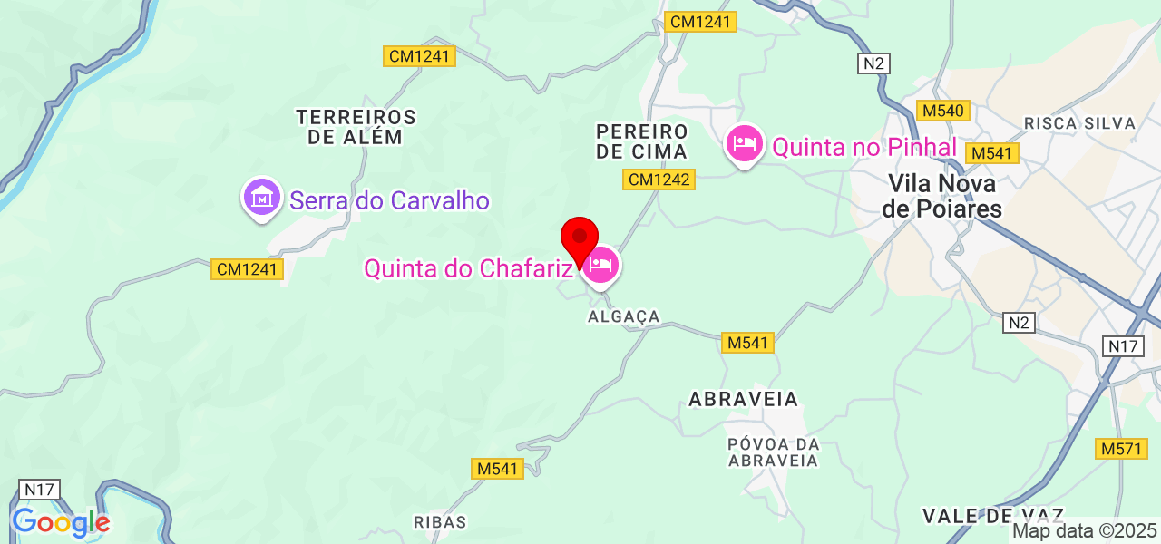 Voltare - Coimbra - Vila Nova de Poiares - Mapa