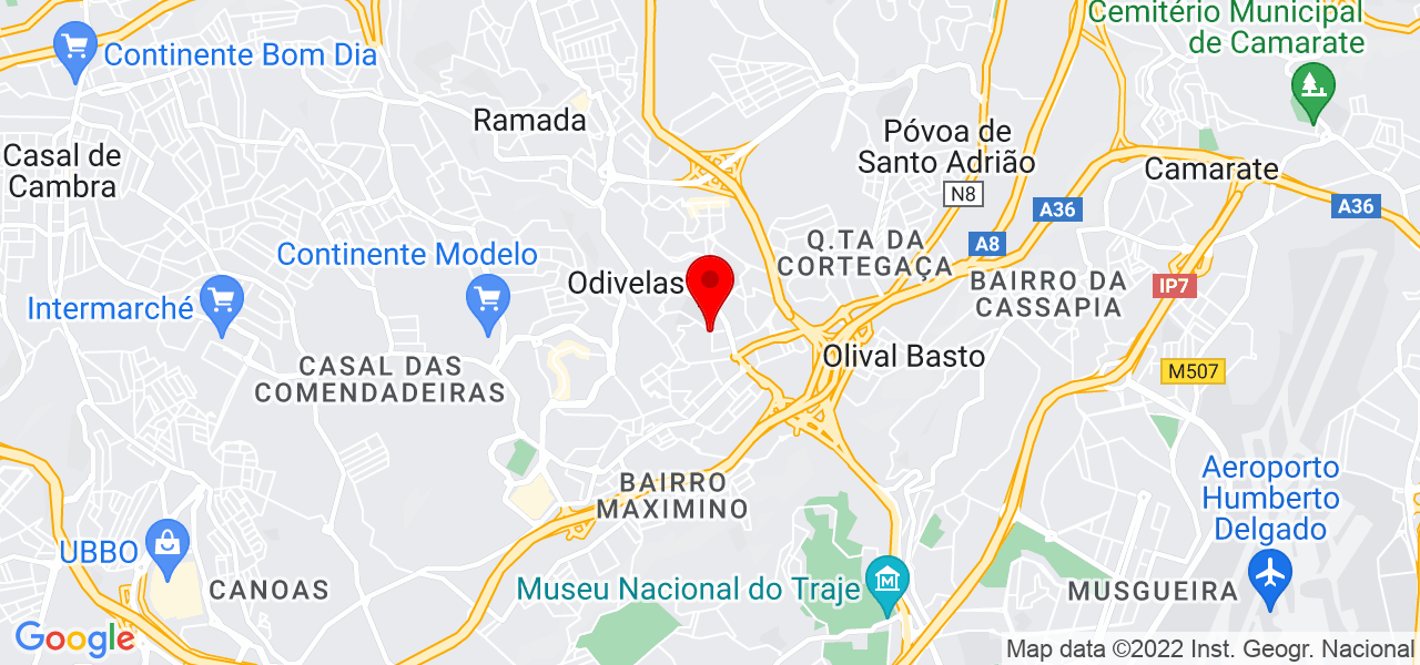 J. Santos Climatiza&ccedil;&otilde;es - Lisboa - Odivelas - Mapa