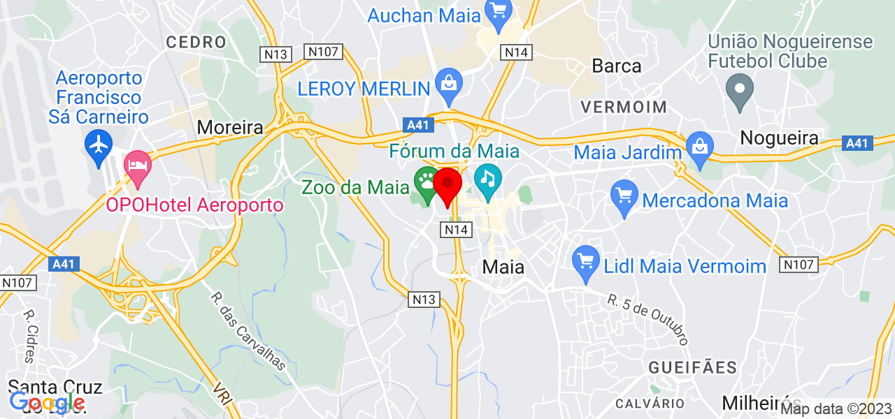 Tra&ccedil;ado Vigente-constru&ccedil;&otilde;es unipessoal LDA - Porto - Maia - Mapa