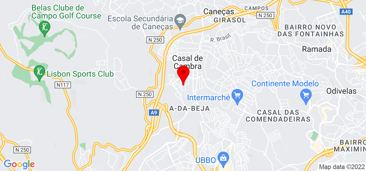 Divina Aparecida Dias Damaceno Costa - Lisboa - Sintra - Mapa