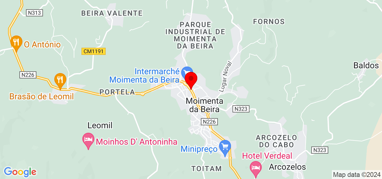 Jos&eacute; Teixeira - Viseu - Moimenta da Beira - Mapa