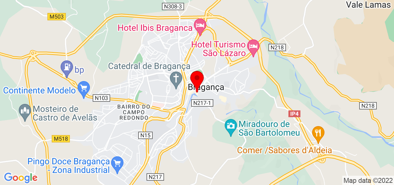 T&acirc;nia - Bragança - Bragança - Mapa