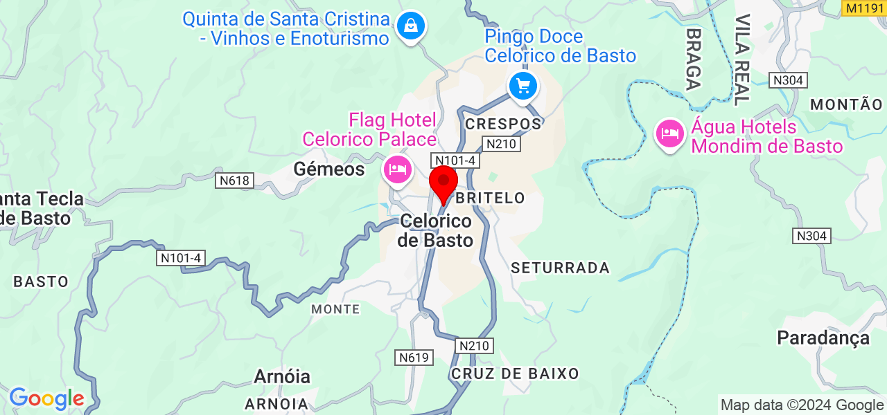 Marcelo - Braga - Celorico de Basto - Mapa